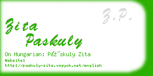 zita paskuly business card